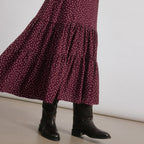 Burgundy Spot Dress