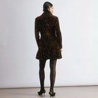 Velvet & Sequin Puff Ball Short Dress