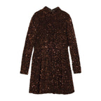 Velvet & Sequin Puff Ball Short Dress