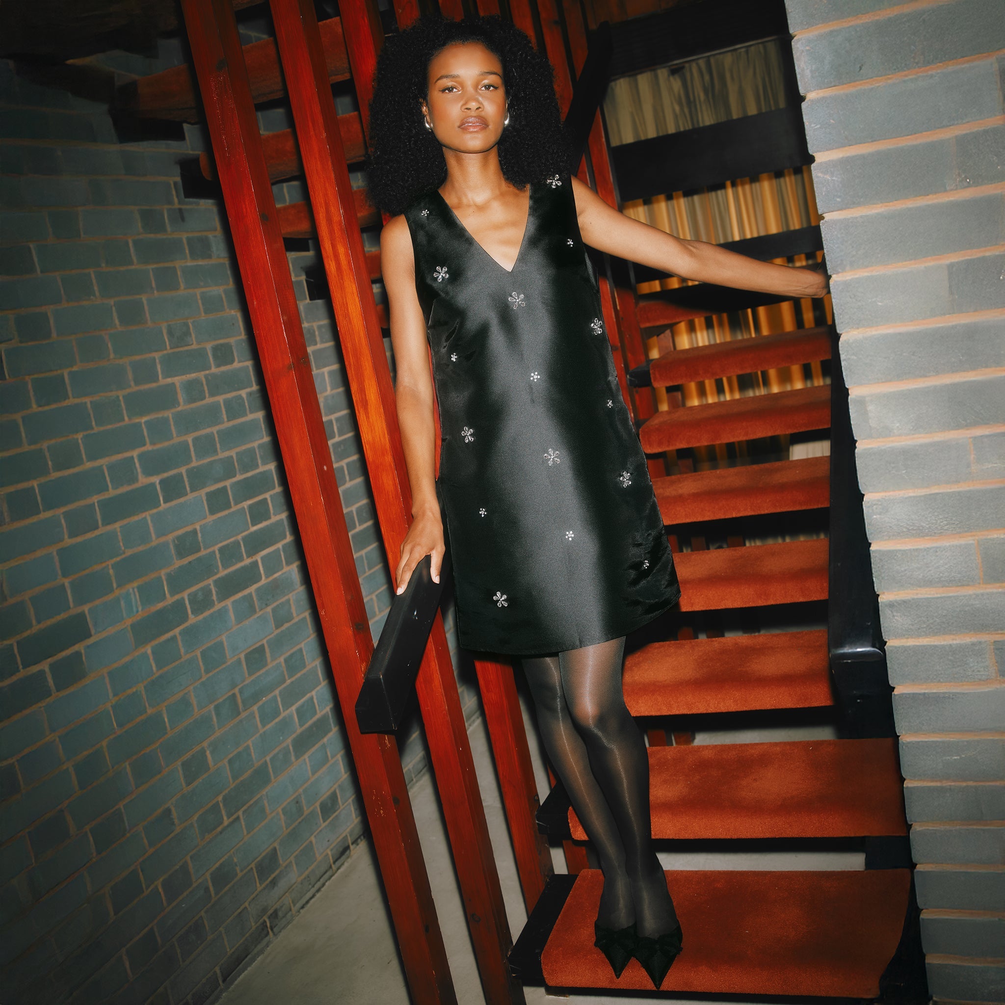 Crystal V Neck Shift Dress