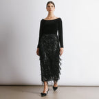 Sequin Fringe Column Dress