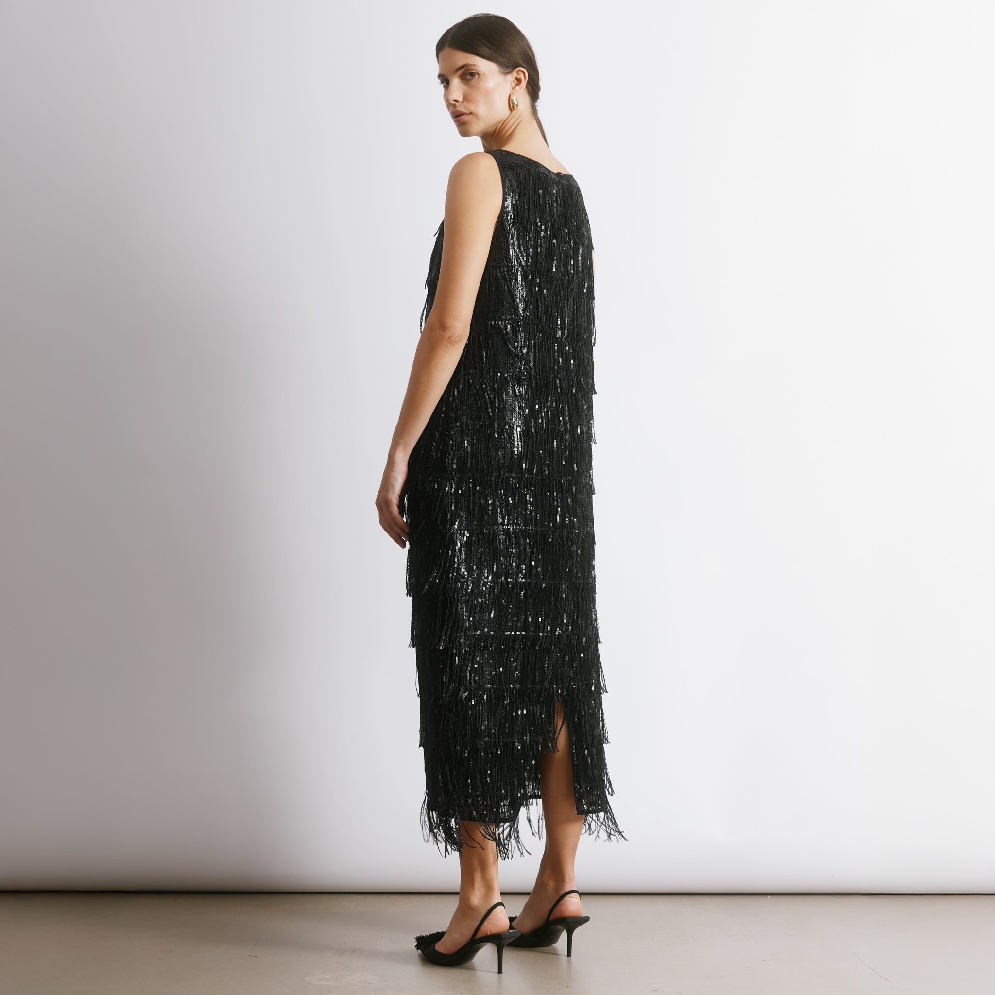 Sequin Fringe Column Dress