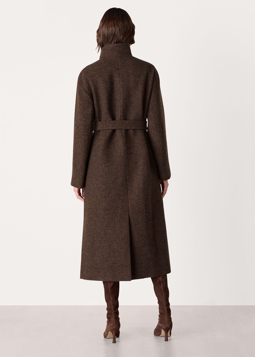 Navy Long Wool Car Coat