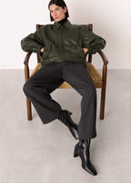 Navy Long Wool Car Coat